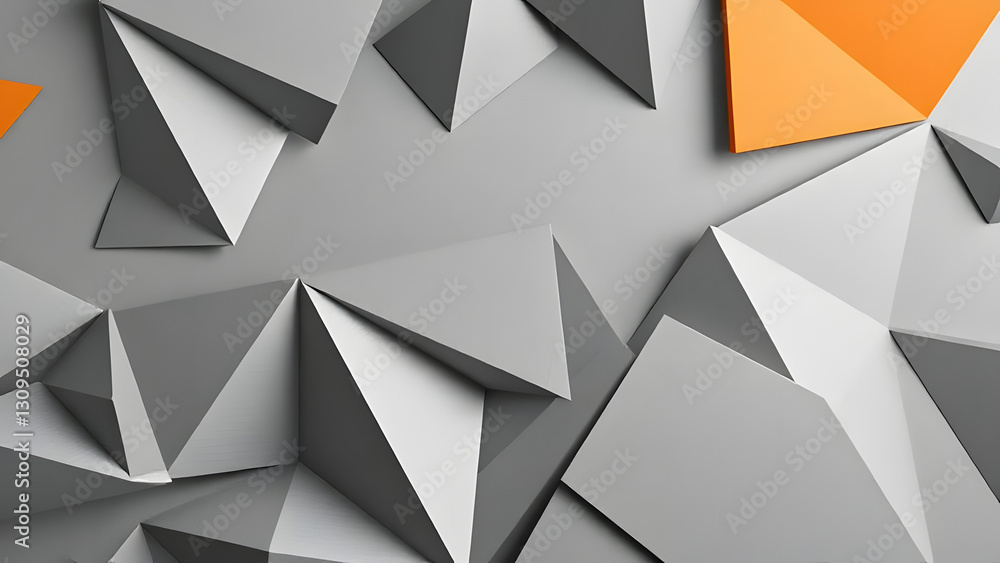 Poster geometric vector triangles form an origami-inspired abstract pattern for web design