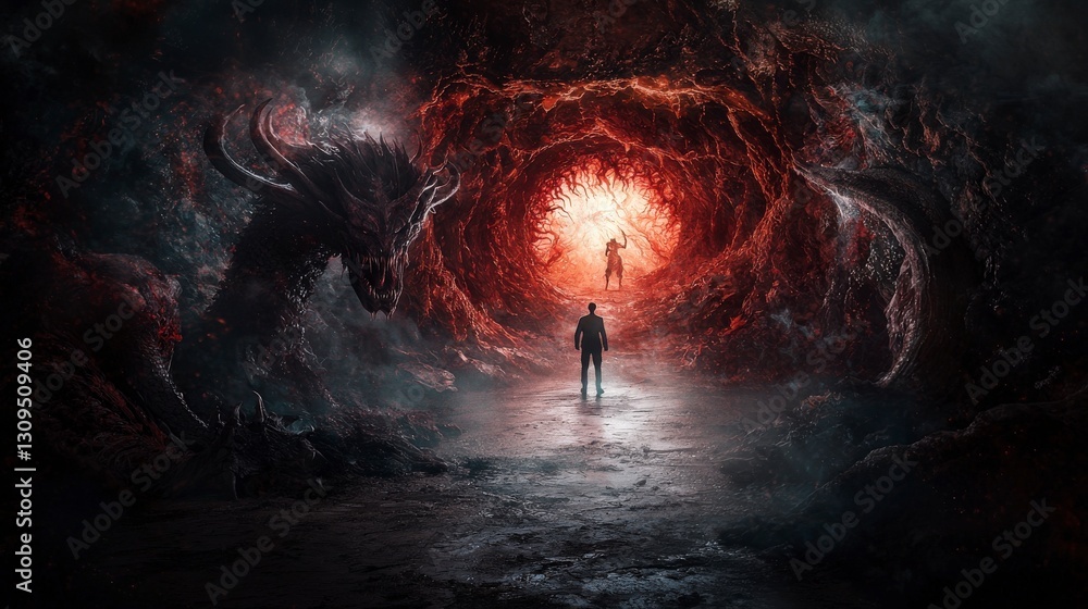 Leinwandbilder exploring eye-level dark realms a surreal digital journey through dimensions