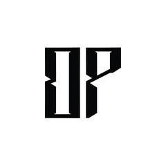 DP monogram logo design letter text name symbol monochrome logotype alphabet character simple logo