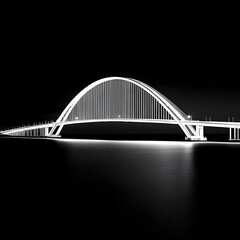 Obraz premium Night Bridge Monochrome Illustration