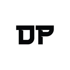 Obraz premium DP monogram logo design letter text name symbol monochrome logotype alphabet character simple logo