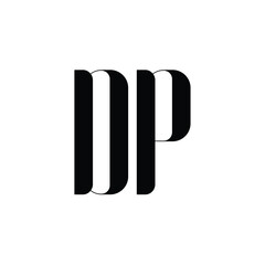 DP monogram logo design letter text name symbol monochrome logotype alphabet character simple logo