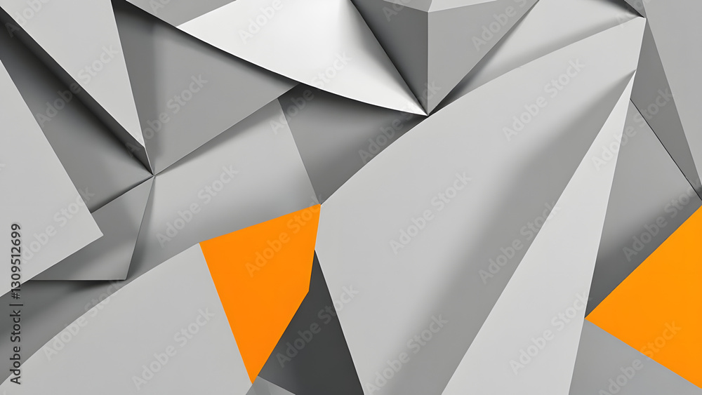 Poster geometric vector triangles form an origami-inspired abstract pattern for web design