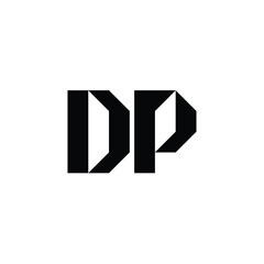Obraz premium DP monogram logo design letter text name symbol monochrome logotype alphabet character simple logo