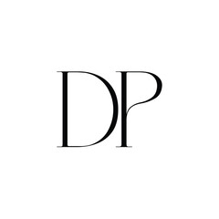 DP monogram logo design letter text name symbol monochrome logotype alphabet character simple logo