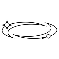 Futuristic orbit shape with a cosmic aesthetic. Dynamic swirling lines, celestial accents, and planetary elements create a space-themed designs. Perfect for sci-fi, astronomy, and retro-futurism.
