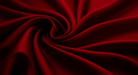 Obraz premium Deep Red Fabric Swirling Softly Dramatic Light. AI Generated