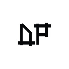 DP monogram logo design letter text name symbol monochrome logotype alphabet character simple logo