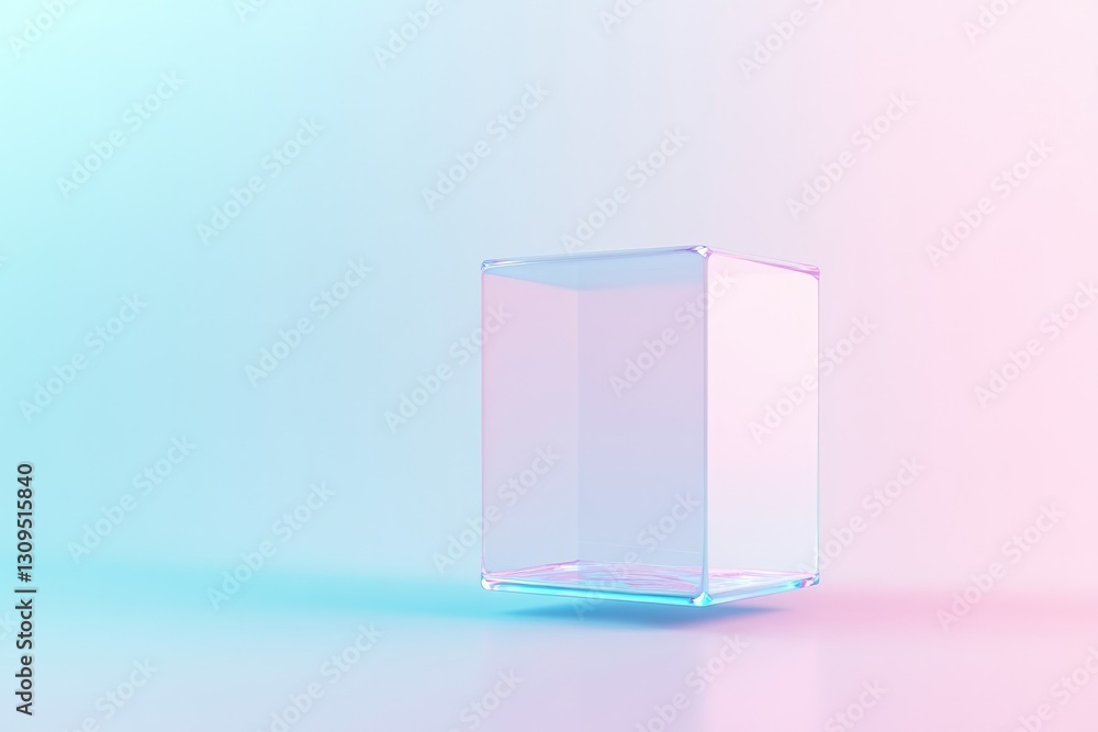 Aufkleber display sleek and modern 3d rendering of reflective minimalistic product packaging box floating agai
