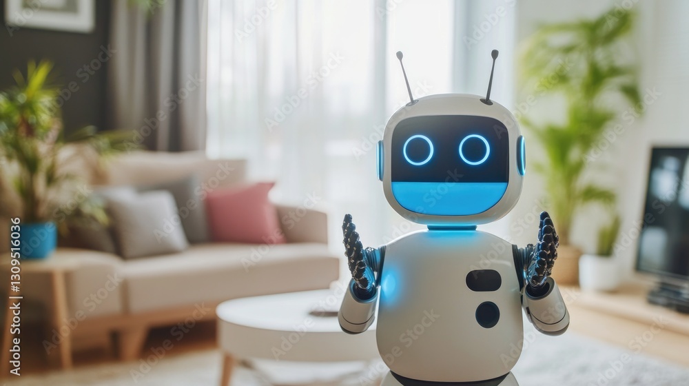 Poster ai-powered chatbot responding to queries on a smartphone.