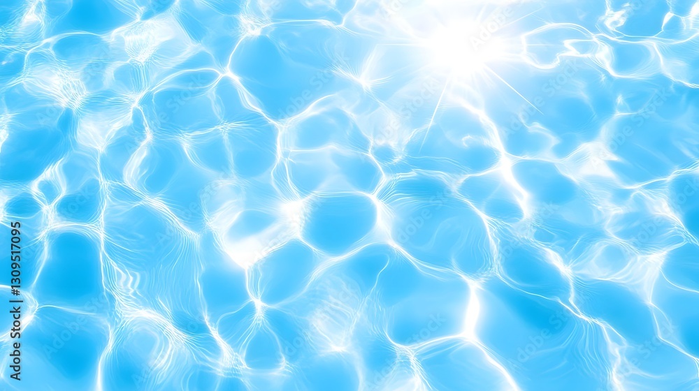 Poster tranquil aqua pool reflection in the sunlight a peaceful and calming summer vacation scenery with a 