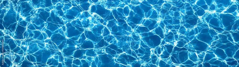 Poster Tranquil blue liquid surface with rippling waves reflections and a minimalist calming abstract pattern  Natural serene and aquatic background texture