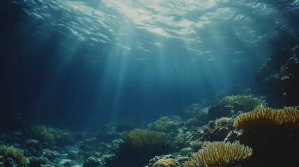 Fototapeta premium A panoramic view of the Great Barrier Reef, showing its rich and diverse coral formations 