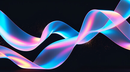 Iridescent Flowing Ribbons Abstract