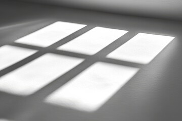 Soft Light Patterns Created by Window Shadows on White Surface