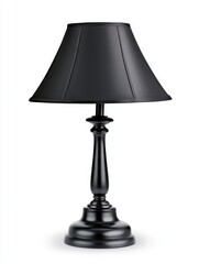 Fototapeta premium Black Table Lamp with Classic Design on White Background