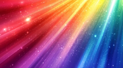 Dynamic background with radiating rainbow lines, evoking a sense of energy and pride 