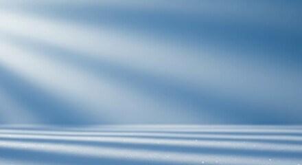 Serene Blue Light Rays on Smooth Snow. AI Generated