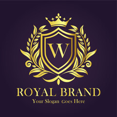 Luxury Gold Monogram Logo - Letter W