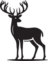 Fototapeta premium black deer silhouette vector, deer vector illustration, deer logo vector, deer vector icon, deer silhouette vector isolated on white background