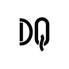 DQ monogram logo design letter text name symbol monochrome logotype alphabet character simple logo
