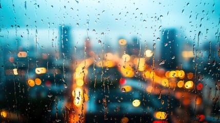 Close up of raindrops on a window