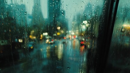 Close up of raindrops on a window