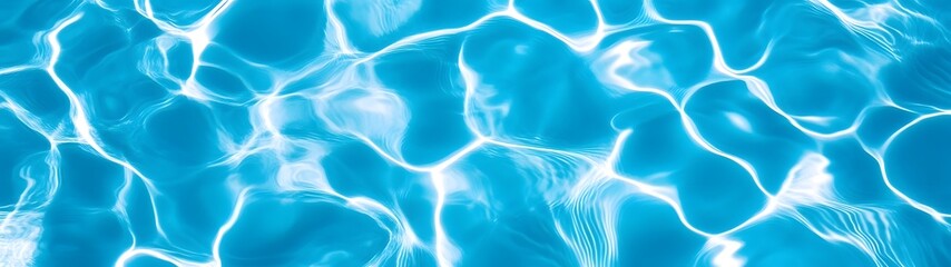 Tranquil Rippling Water Surface with Shimmering Reflections in a Swimming Pool  Clear blue water with serene wave patterns and glistening light effects