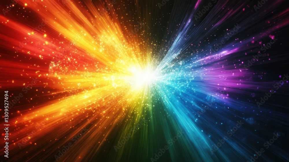 Aufkleber bright light breaks through darkness with vibrant colors creating an abstract, inspirational backgro