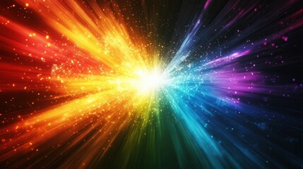 Naklejka premium Bright light breaks through darkness with vibrant colors creating an abstract, inspirational background for creative endeavors Generative AI