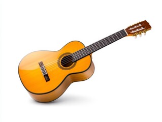 Classic Acoustic Guitar on White Background