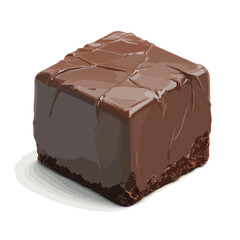 3D Chocolate Cube Icon Isolated - Sweet and Tempting Dessert Concept