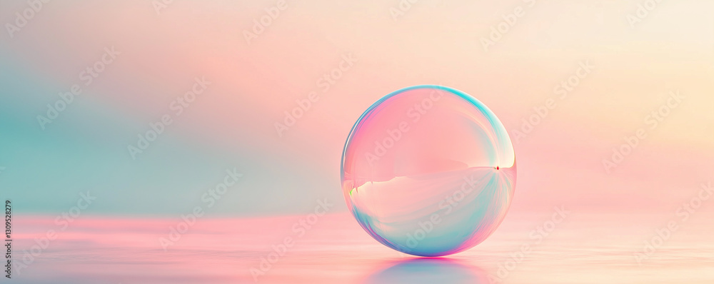 Aufkleber soft glowing pastel balloon floating gently in an ethereal setting with a calming color palette at d