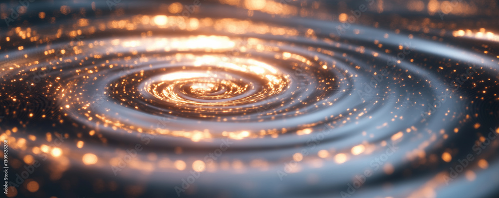 Poster soft pastel-colored holographic swirl creating a mesmerizing visual effect in a serene environment