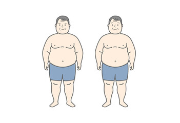 Fototapeta premium 中年男性, 体型, 健康管理, 生活習慣病, メタボリックシンドローム, ダイエット, 体重管理, ボディポジティブ, 自己受容, フィットネス, メンタルヘルス, 生活習慣, 健康診断, ウェルビーイング, セルフケア, 体脂肪, 運動不足, 体型維持, 健康意識, 体の変化, 高血圧, 糖尿病予防, 食生活, 健康リスク, メタボ対策, ストレス管理, 老化, 健康寿命, 自己改善, モチベー