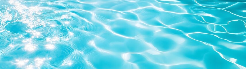 Obraz premium Tranquil Turquoise Waters Serene Swimming Pool Reflection Backdrop with Rippling Waves and Calming Atmosphere for Relaxation Vacation or Wellness Concepts