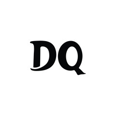 DQ monogram logo design letter text name symbol monochrome logotype alphabet character simple logo