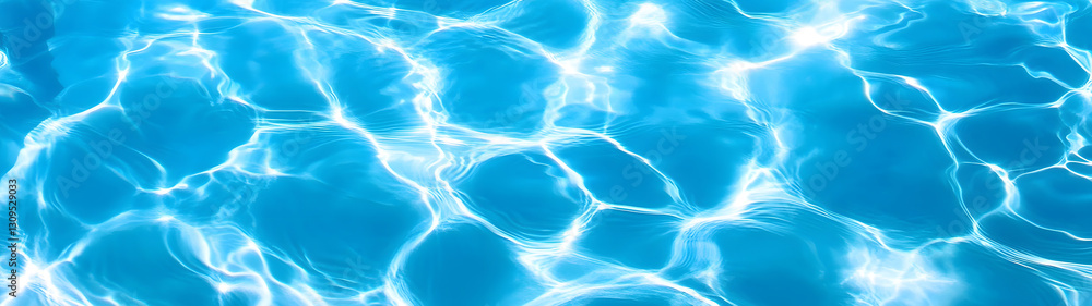 Aufkleber tranquil underwater ripple patterns in refreshing aqua blue water soothing and serene wavy reflectio