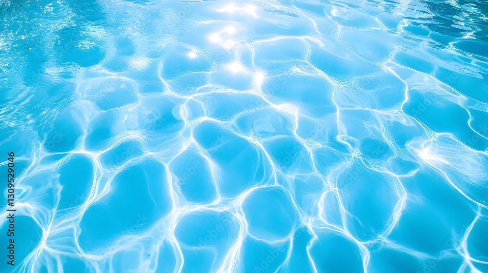 Poster tranquil underwater ripple pattern reflecting the serene blue water of a calm swimming pool the clea