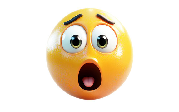 A high-quality 3D emoji showcasing wide eyes and an open mouth representing extreme amazement Isolated on transparent background PNG