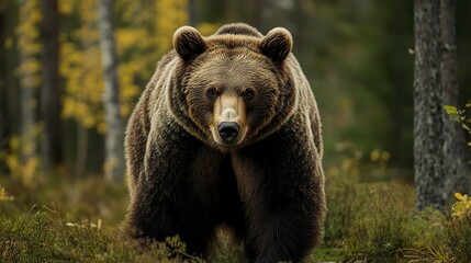 Fototapeta premium Brown bear in the forest 