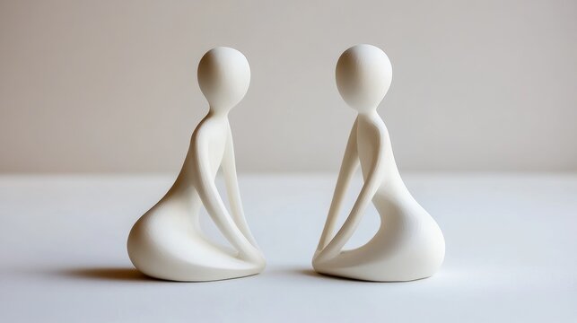 Abstract Human Figures in Minimalist Design, Symbolizing Connection and Simplicity