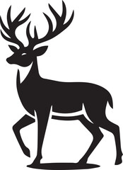 black deer silhouette vector, deer vector illustration, deer logo vector, deer vector icon, deer silhouette vector isolated on white background
