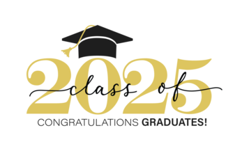 Class of 2025 vector illustration. Festive celebration design for graduation events and announcements. Congratulations graduates design template for social media posts to honor graduates.