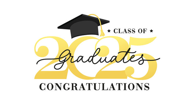 Class of 2025 vector illustration. Festive celebration design for graduation events and announcements. Congratulations graduates design template for social media posts to honor graduates.