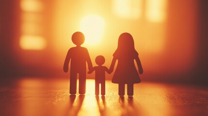 Abstract family bond in warm tones, soft light, gradient backdrop