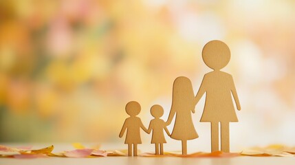 Abstract family bond in warm tones, soft light, gradient backdrop