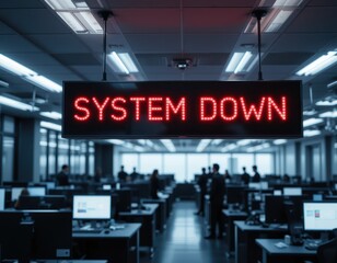 Open plan office with system outage