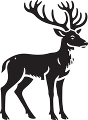 black deer silhouette vector, deer vector illustration, deer logo vector, deer vector icon, deer silhouette vector isolated on white background