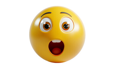 A visually appealing 3D emoji representing a face overwhelmed by surprise and wonder Isolated on transparent background PNG
